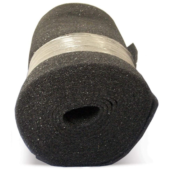 Air Filter Foam Roll Media, 18 x 25 x 1/4, Dark Gray